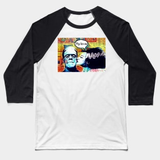 Frankenstein and Bride monster love Baseball T-Shirt